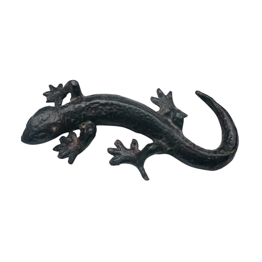 Vintage Overly Cast Iron Handmade Lizard Decor Animal Figurine