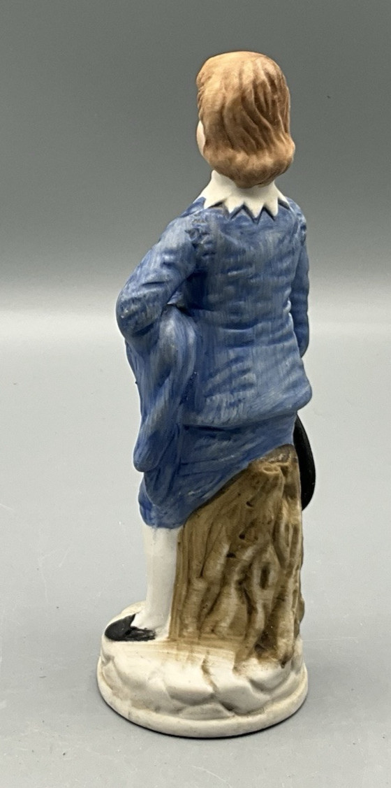 Vintage Blue Boy Figurine Hairline crack in Wrist see photos