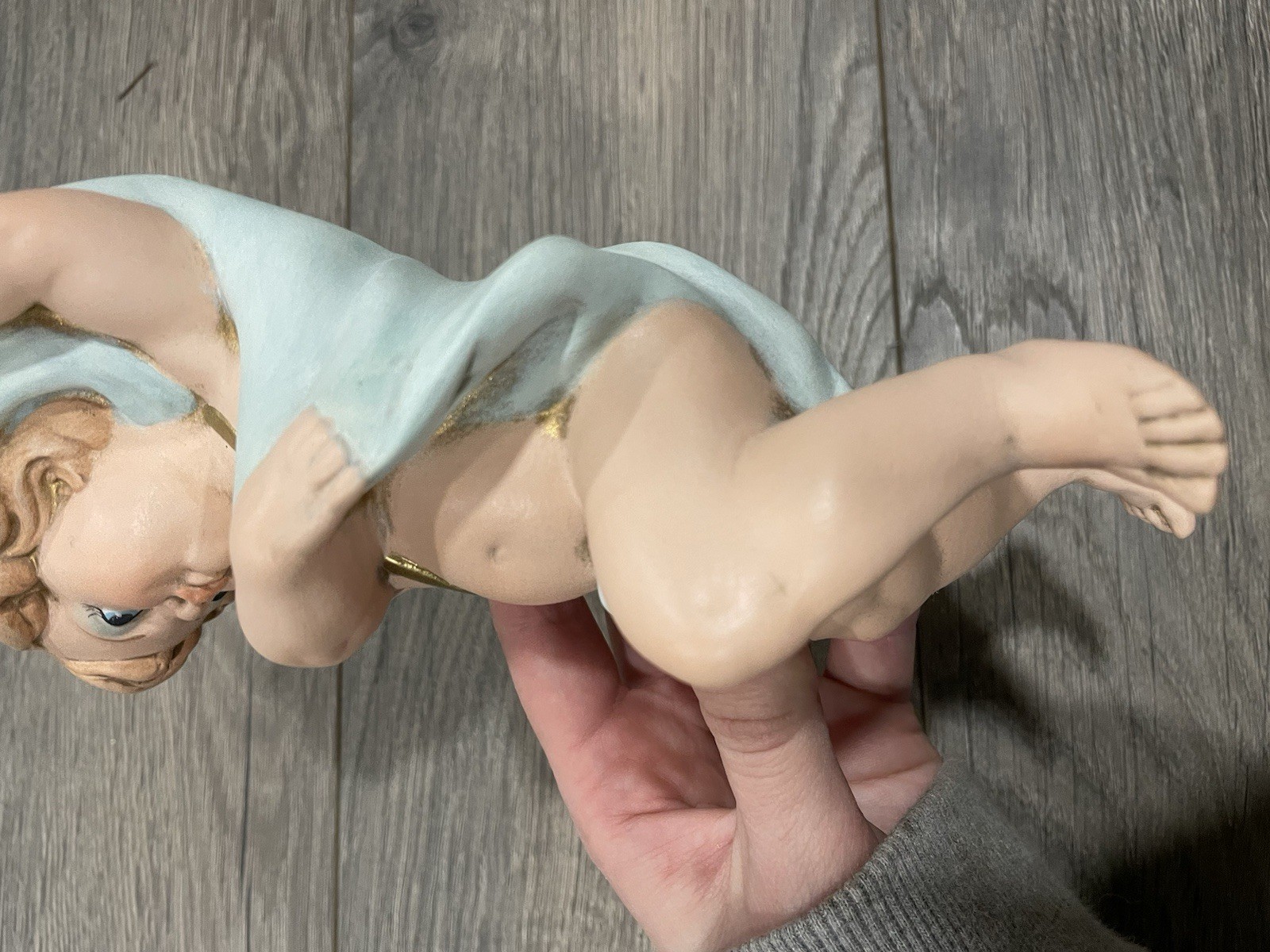 Pair Of Vintage Eleanore Ceramic Victorian Children Angle Figures