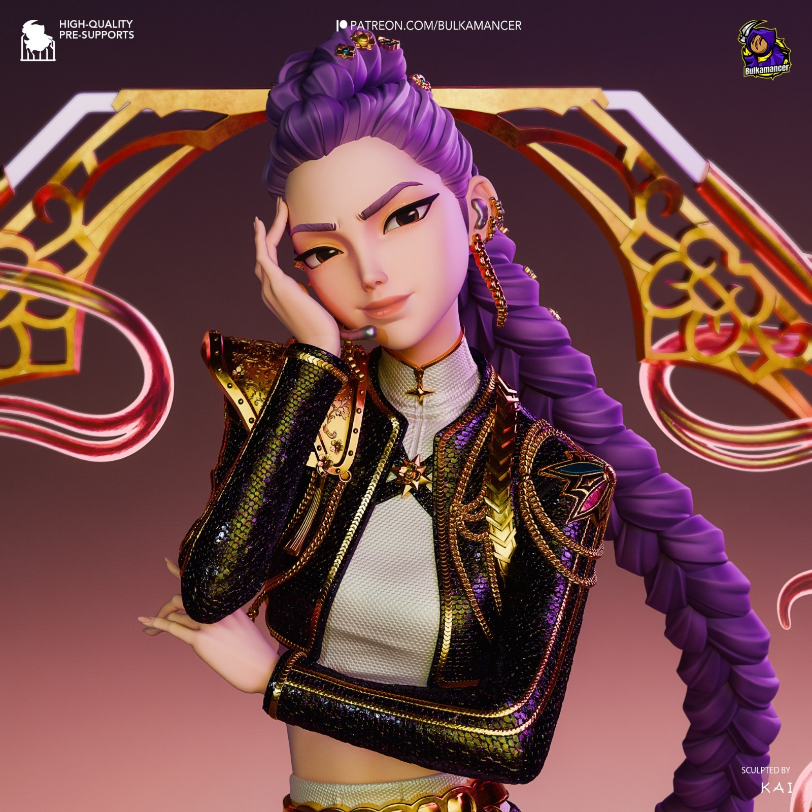 Rumi – K-Pop Demon Hunters 1/8 Scale Figure Statue 3D Print Model Kit Unpainted