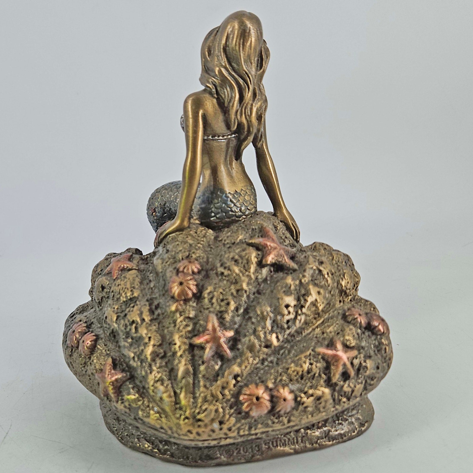 Summit Collection Art Nouveau bronze color Mermaid on shell figurine