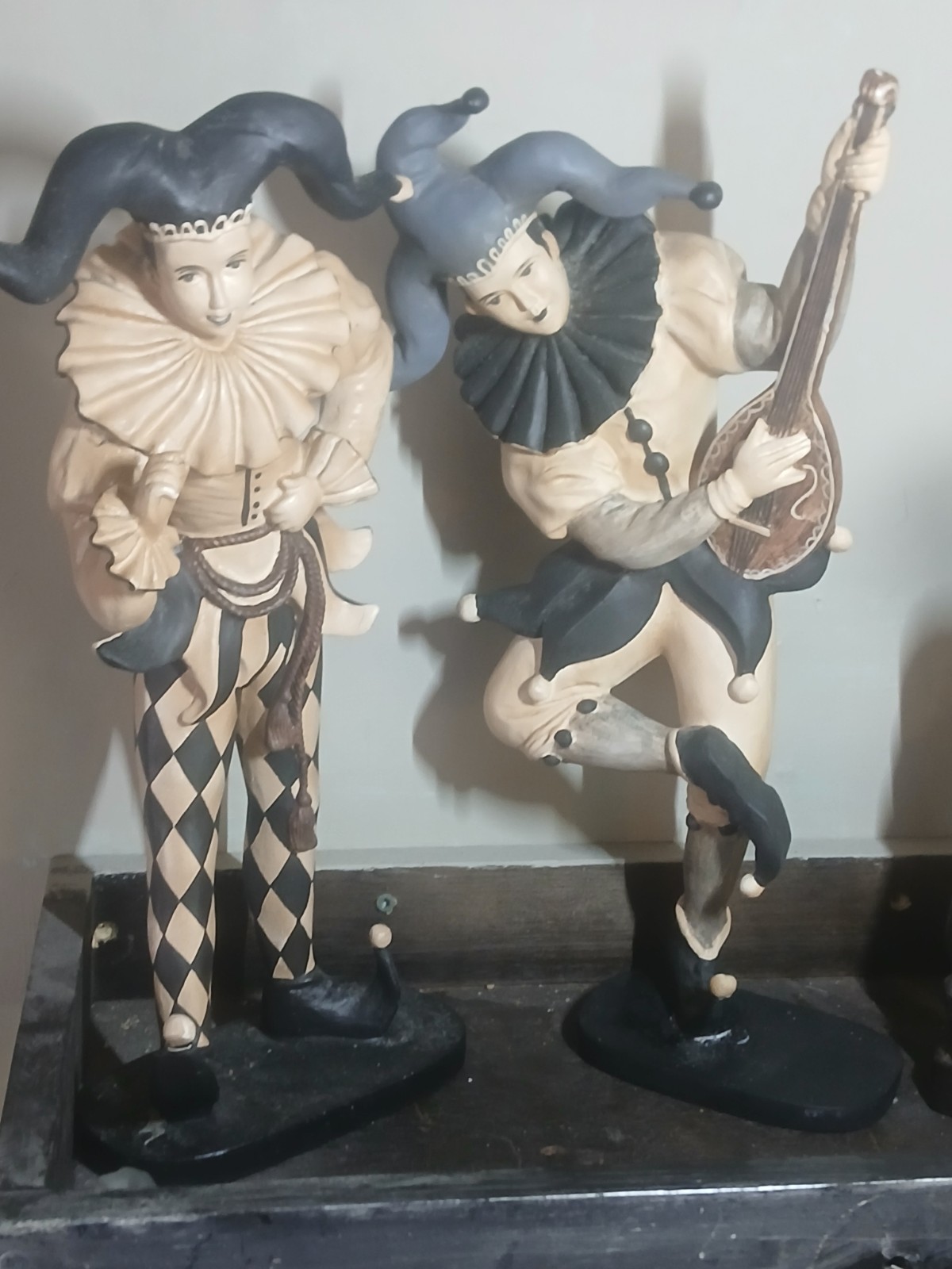 Vintage Harlequin Jester Figurines Pair 17″ Made in Philippines Model 108H –…