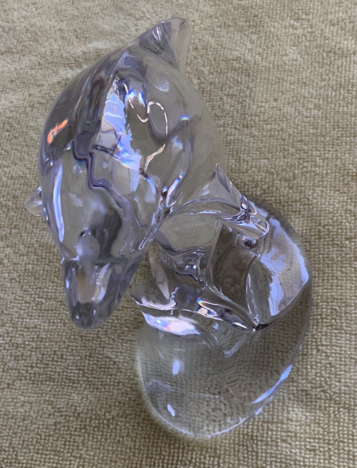 VINTAGE DOLPHIN CRISTAL SEVRES MADE IN FRANCE 7” Inches