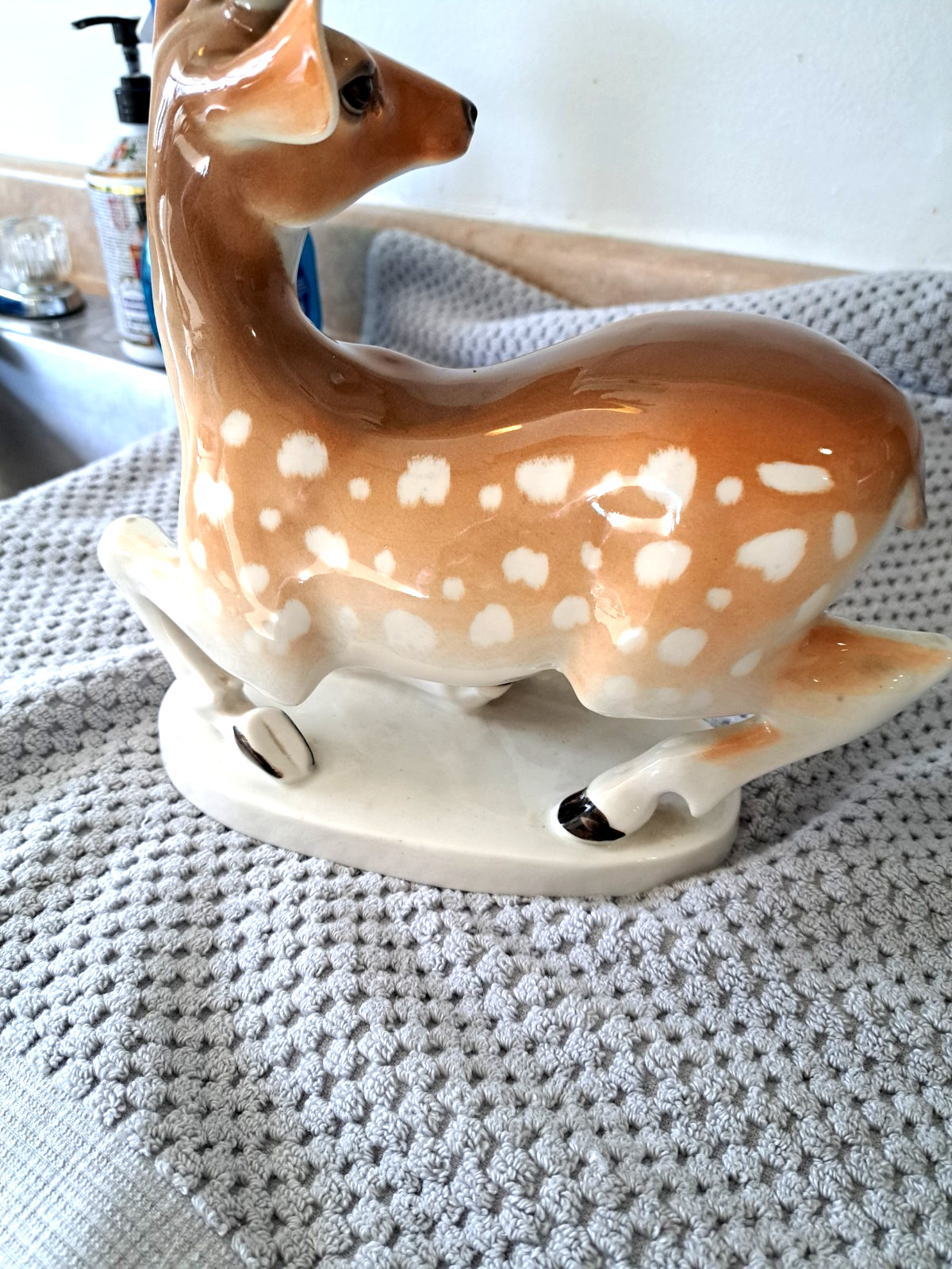 LARGE LOMONOSOV CERAMIC DEER-MADE IN USSR-GREAT PIECE!! MUST READ DESCRIPTION!!