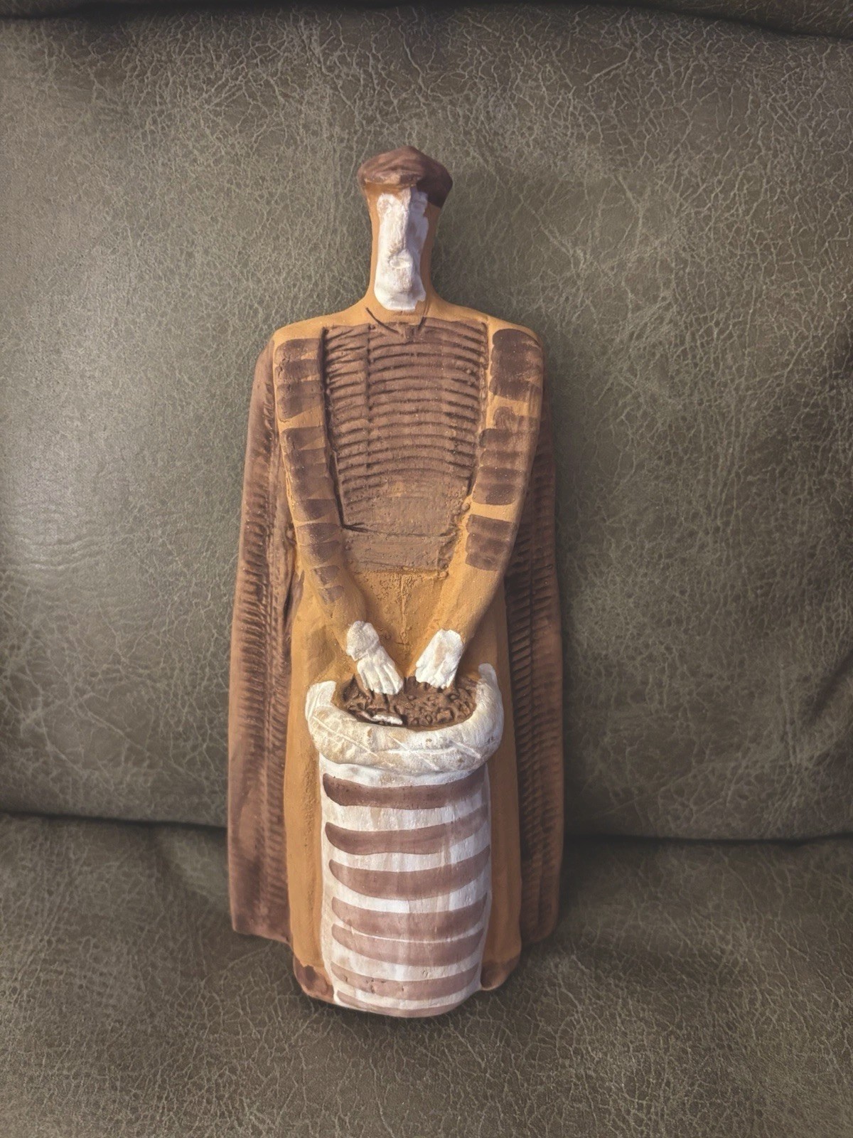 Handmade Ceramic Greek Figurine from Vranas Olive Press & Museum, Lesvos, Greece