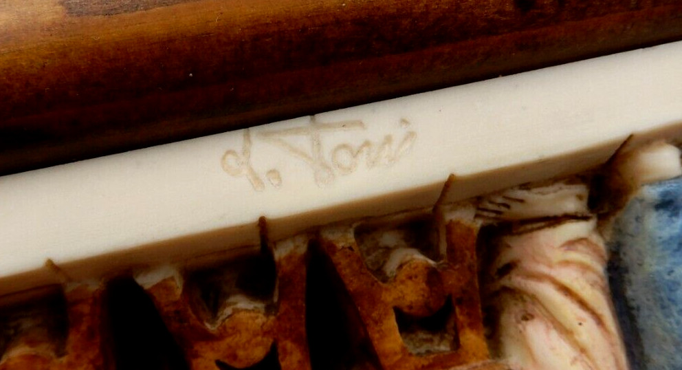 THE LAST SUPPER FIGURINE SIGNED L TONI. JESUS APOSTLES CHRISTIANITY ~ ITALY