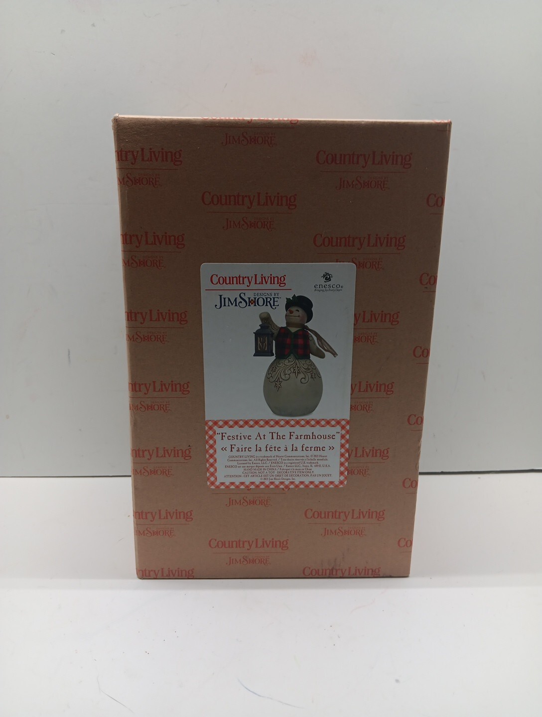 Jim Shore Country Living Snowman with Plaid Vest Christmas Figurine 6009127