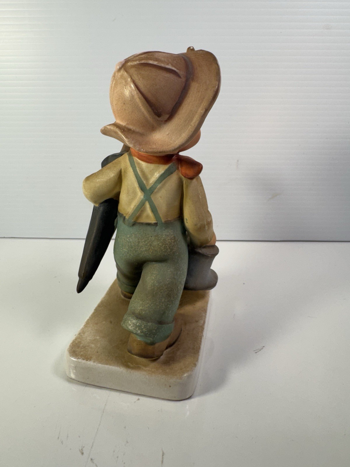 Vintage UCAGCO Ceramics Japan Rare Find Boy Walking Boots And Umbrella 6.5 Inch