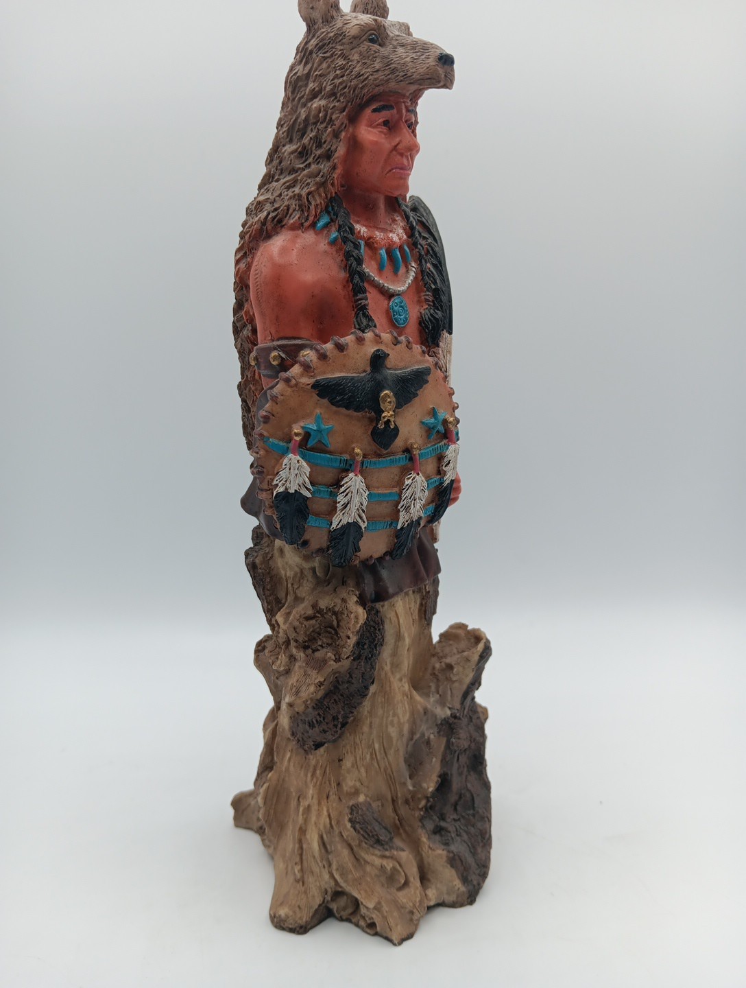 Old West Visions Ltd. Edition Native American Indian Warrior Figure 9-1/2″