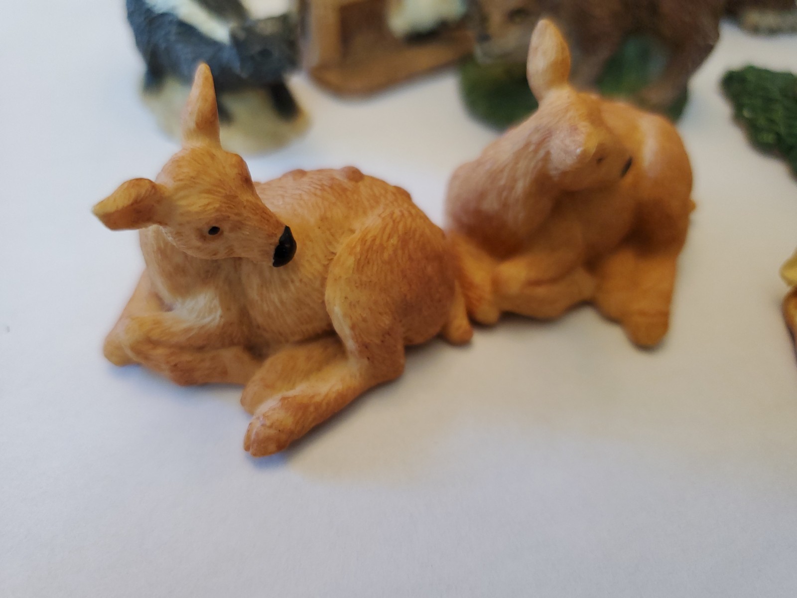 Vintage 1990s Resin Animal Figurine Lot Of 13 Kittens Deer Dog Owl Puppies Pig