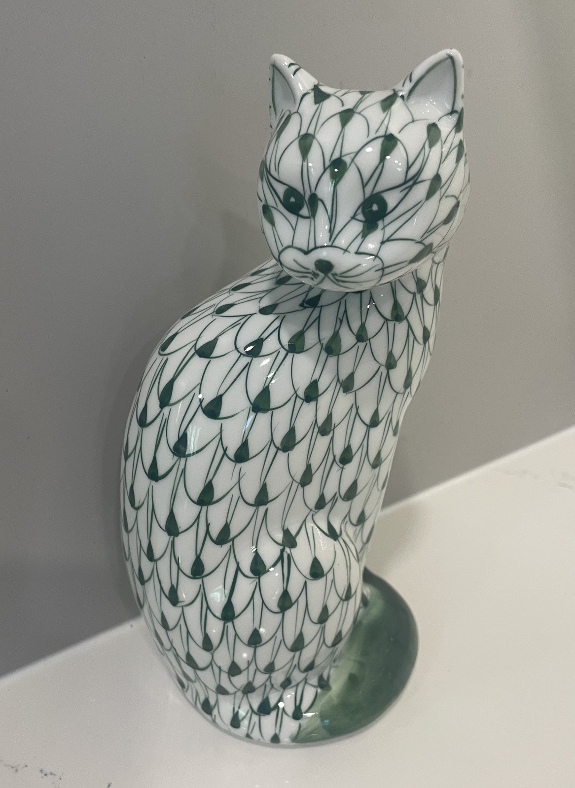 Vintage Andrea by Sadek porcelain hand painted cat figurine 8”