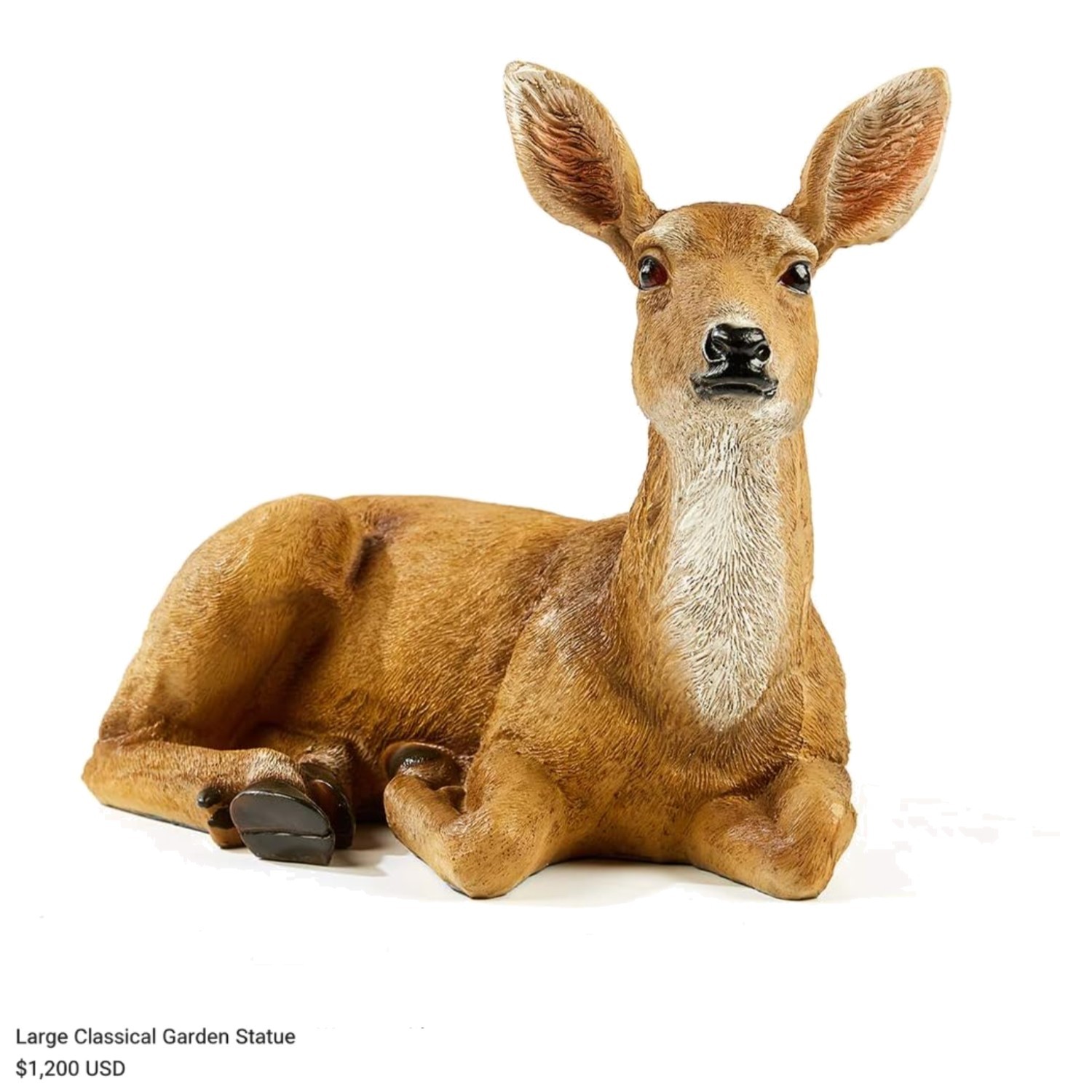 Realistic Deer Statue for Garden, Durable Resin Animal Sculpture for Outdoors