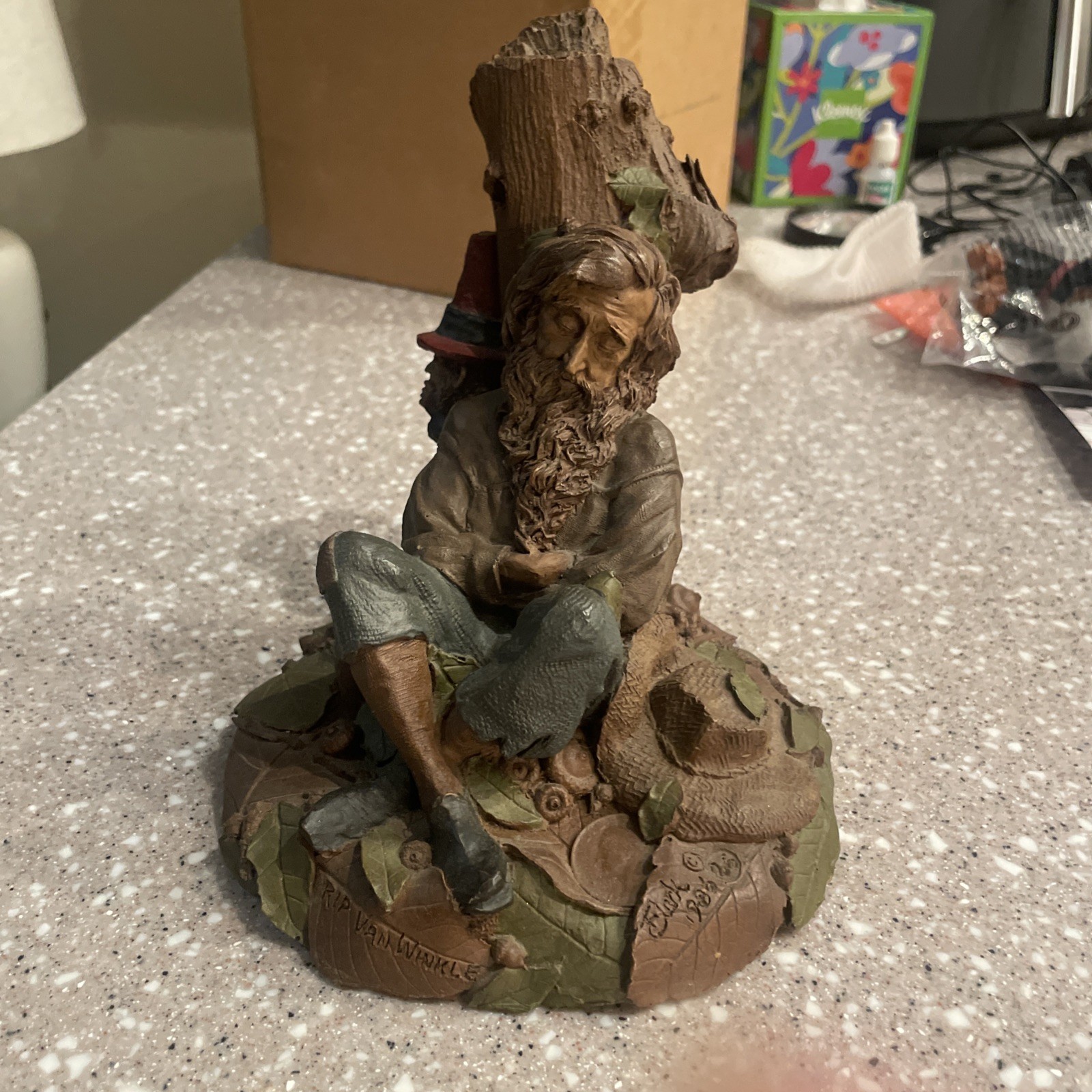 Rip Van Winkle – Tom Clark. Cairn Studio. Fantastic Sculpture. With Coin