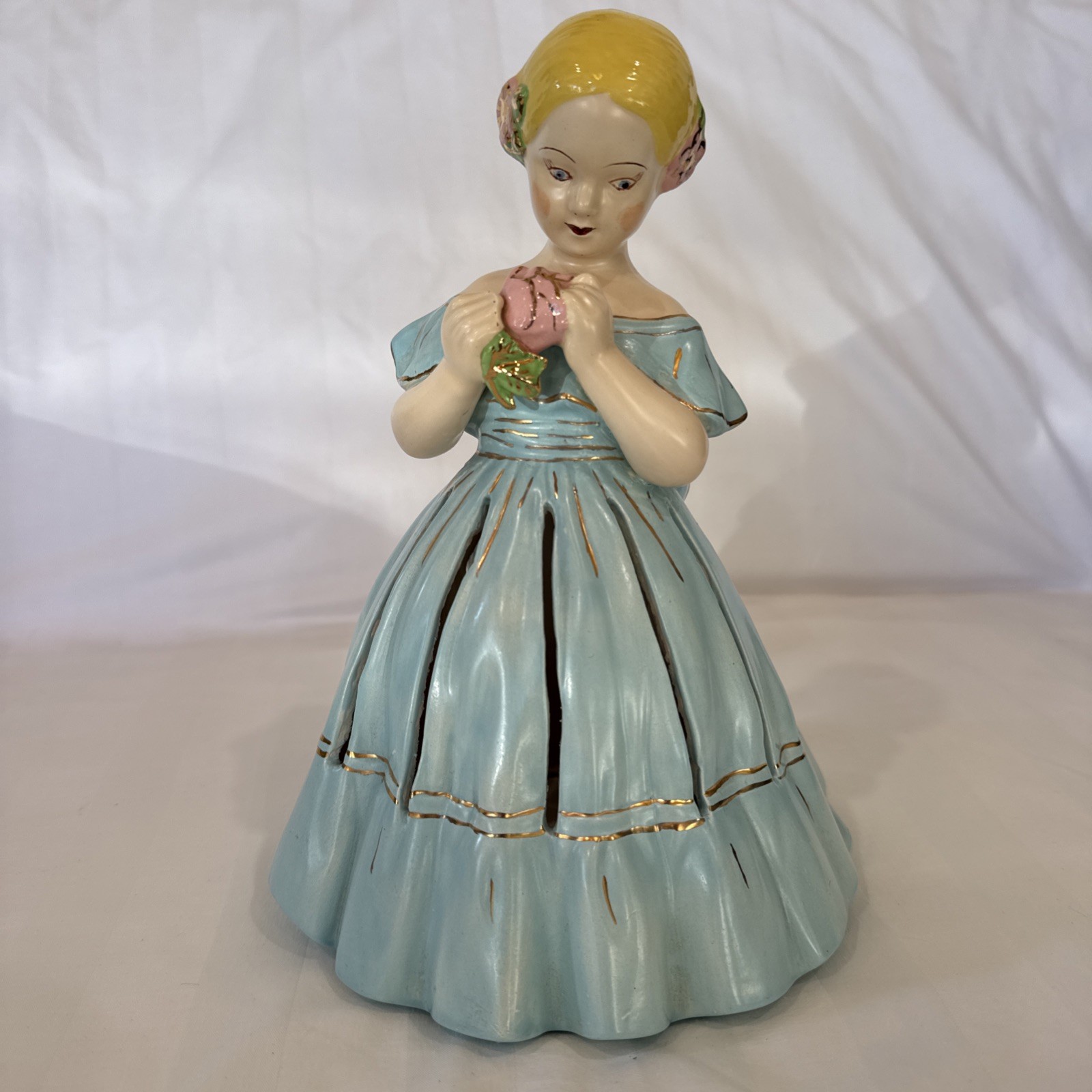 VTG 50s 60s MCM Holland Mold 6″ Southern Belle Girl Figurine Glazed