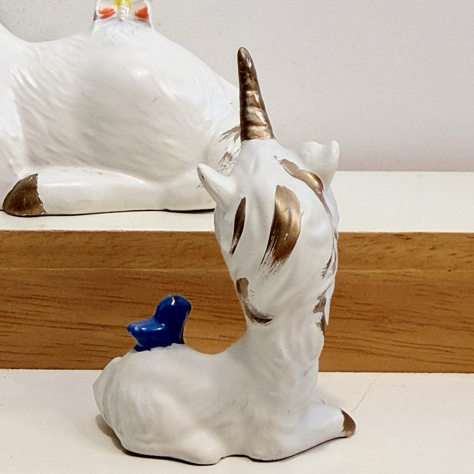 Vintage Hand Painted Unicorn Mama And Two Babies Set Of 3