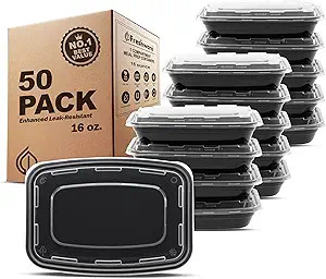 Freshware Meal Prep Containers [50 Pack] 1 Compartment Food Storage Containers w