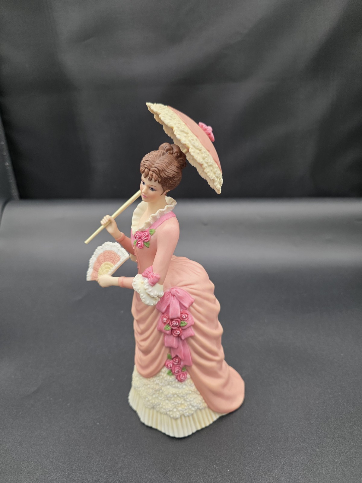 Gorham Lawn Party Lady Porcelain Limited Edition Figurine Victorian Pink Parasol