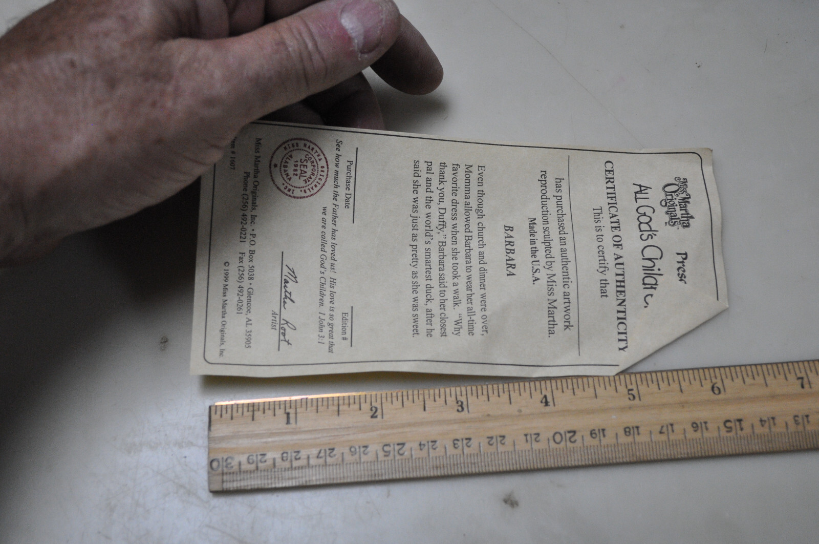 All Gods Children Barbara Lot of Papers, Cert, Registration Form See Pictures