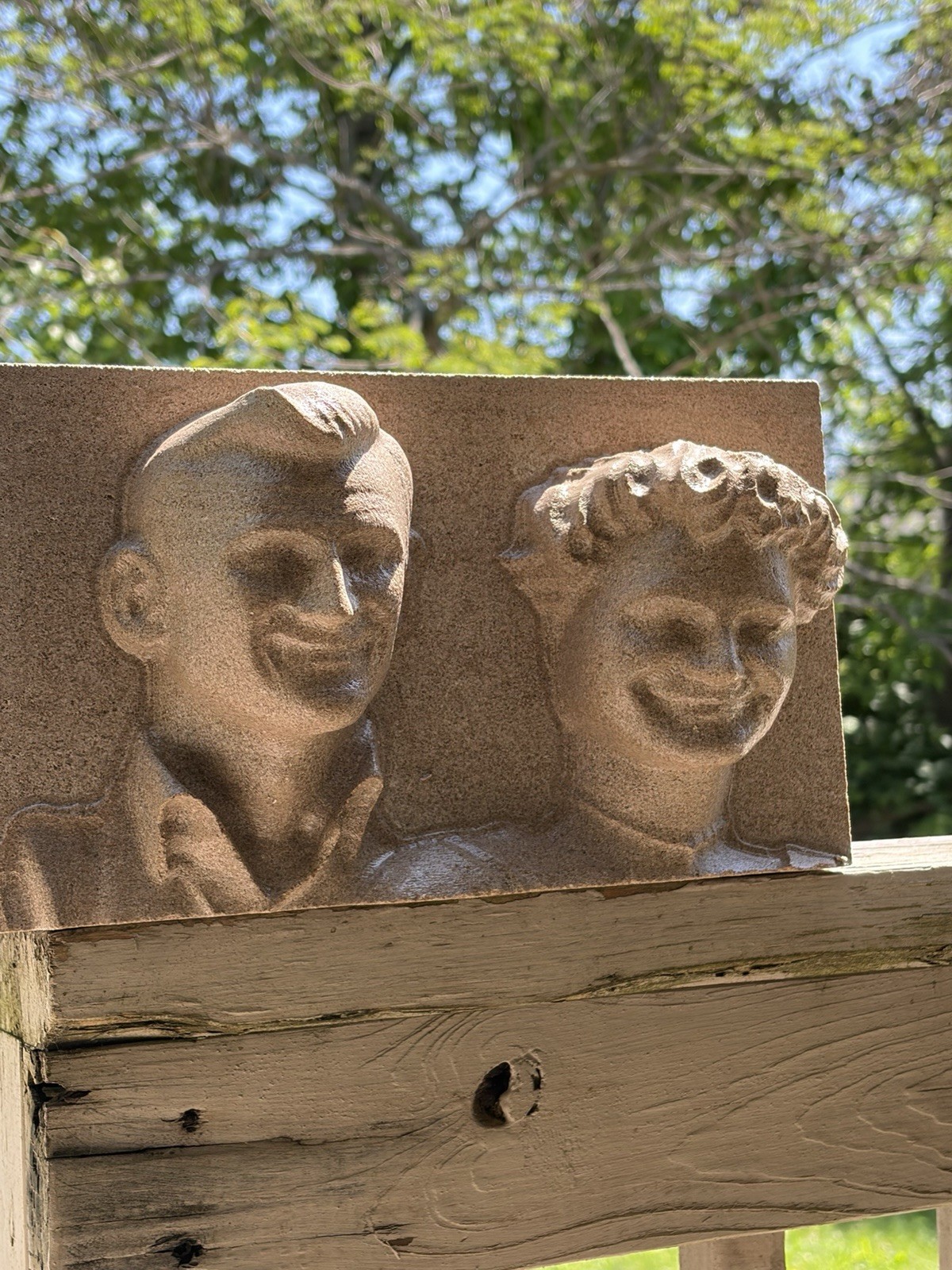 CNC Carved Stone Portrait Plaque Memorial 3D Effect Customized Durable Keepsake