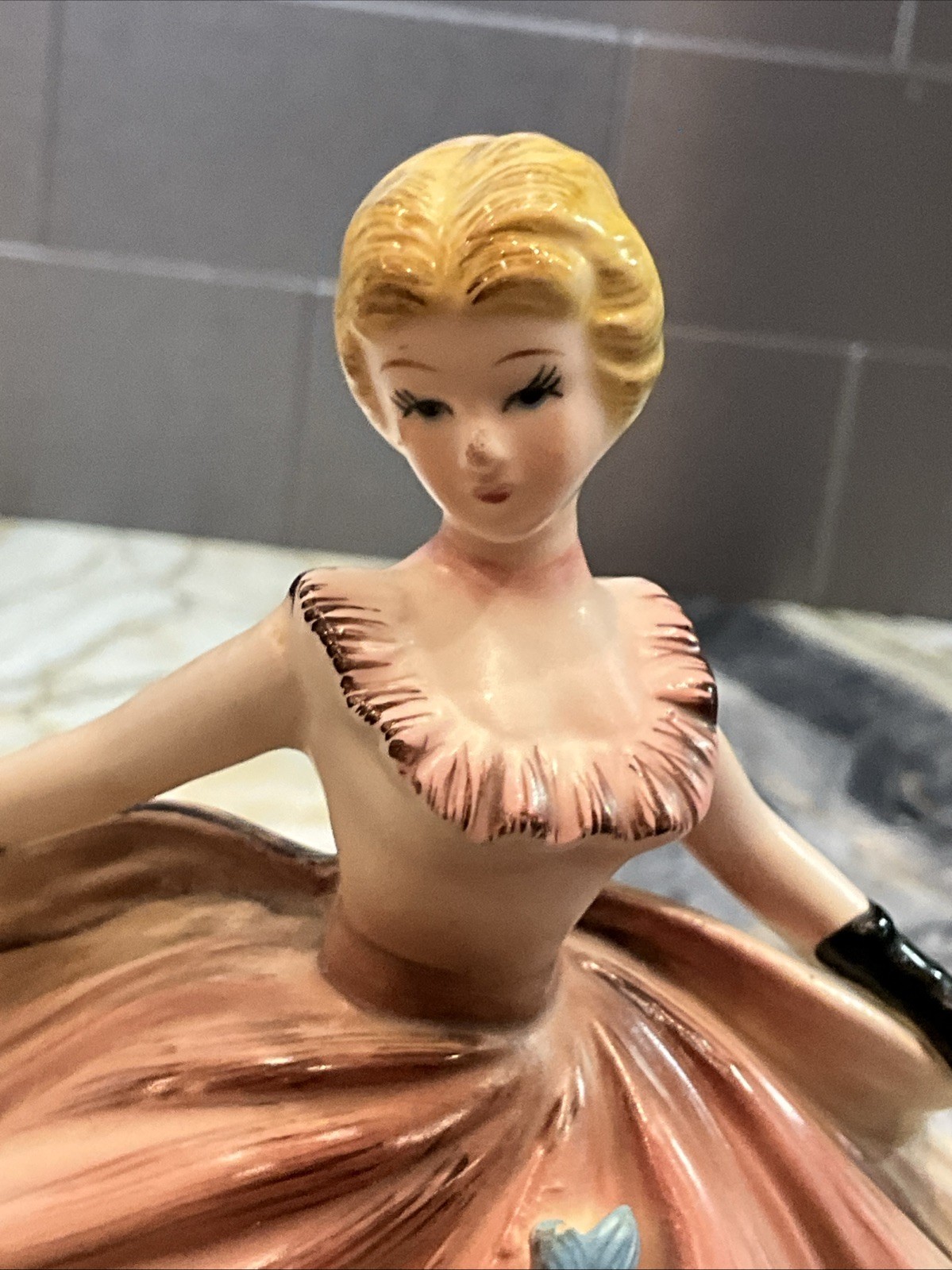 Beautiful Vintage Lefton 6 X 5 Inches Southern Belle or Dancing Lady Figurine