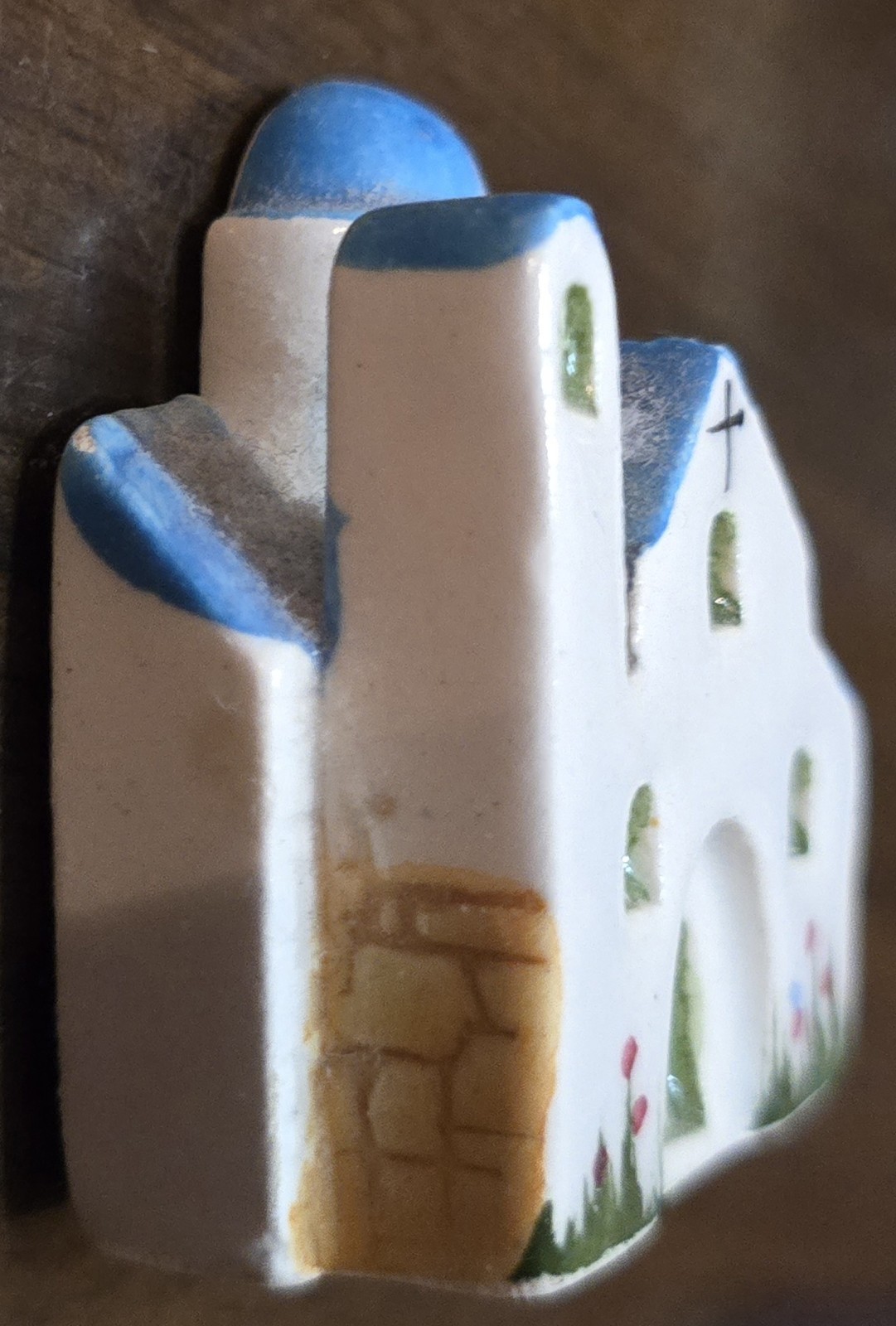 2″ Seramik Blue & White Hand Painted Chapel White Porcelain Locker Fridge Magnet