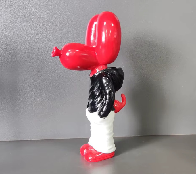 Mr Cool Balloon Dog Sculpture Art Resin for Living Room Desktop Decoration, Red