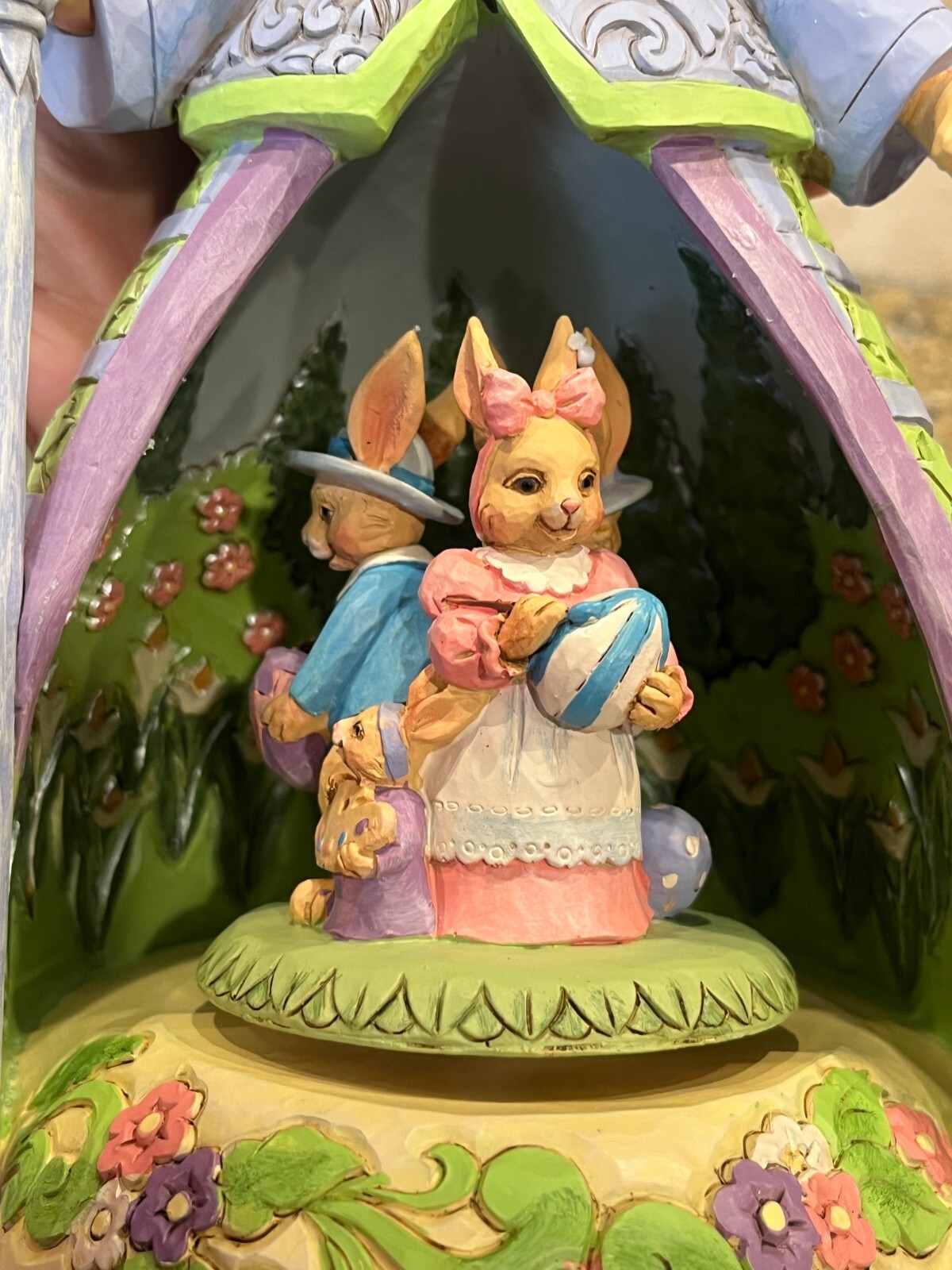 Jim Shore Easter Joy Is All Around Easter Bunny Lighted Rotator 66009854