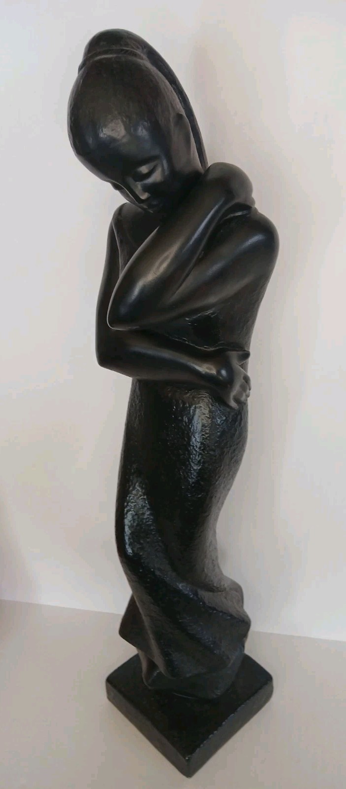 Vintage Austin Productions Rima 26” Black Art Deco Figural Woman Sculpture