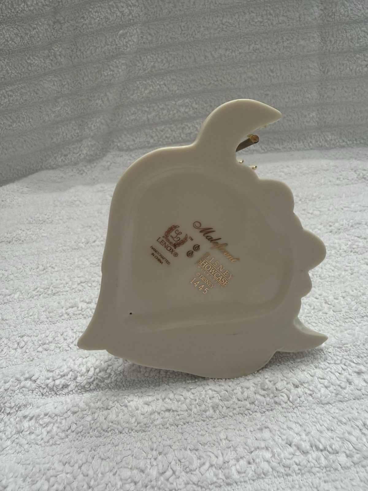Lenox Disney Showcase Maleficent White & Gold Porcelain Figurine 6in