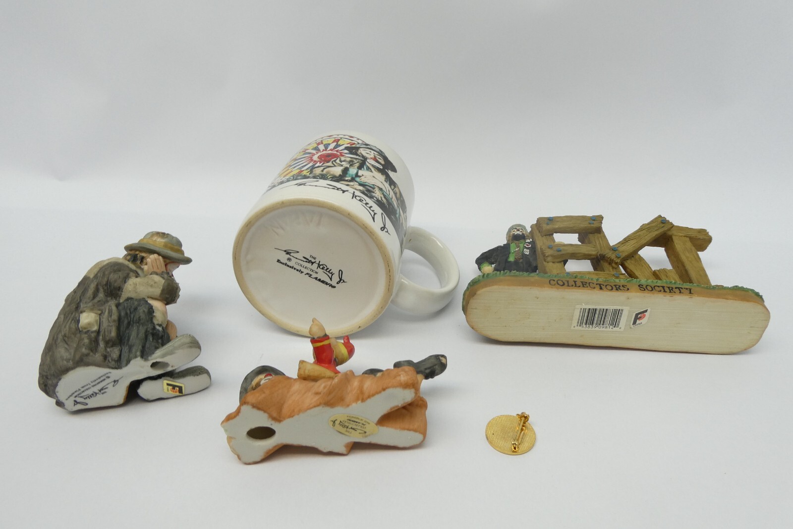 Lot of 5 Emmett Kelly Jr Flambro Figurines Mug Pin Society