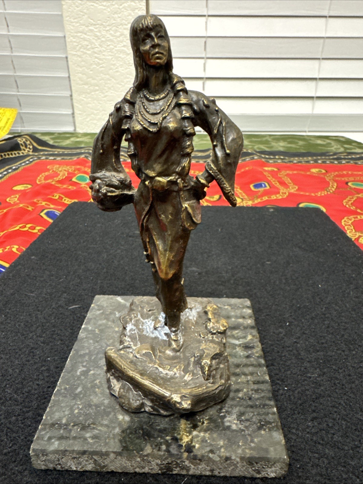Signed Bronze Sculpture Woman Figure Marble Base Limited Edition 31/2500 RON