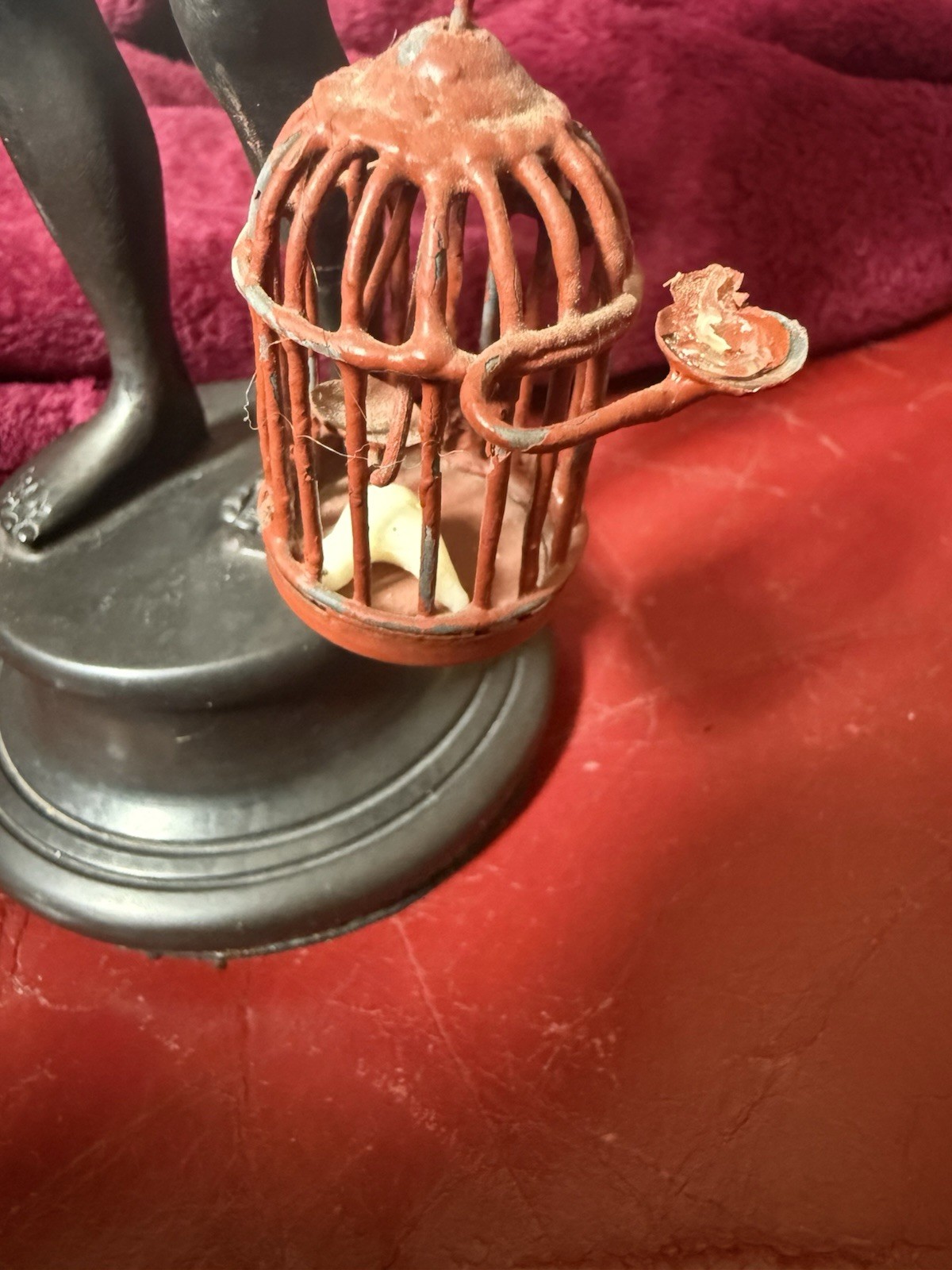 Antique Blackamoor Bronze Figurine, Incense Burner, Nubian Birdcage Seller