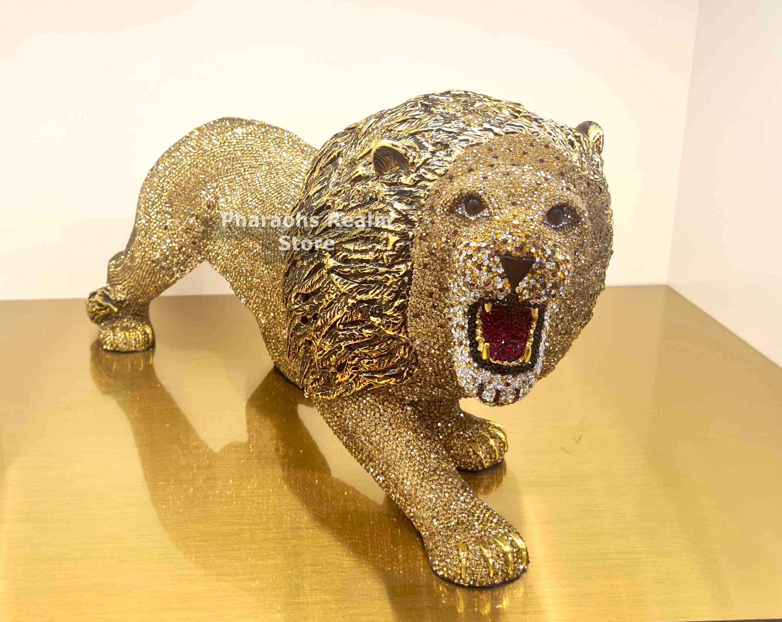 Asfour Crystal Lion Masterpiece Sculpture
