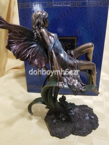 Rare Bronze Art Gallery Art Nouveau Fairy Danielle Collectible Figurine