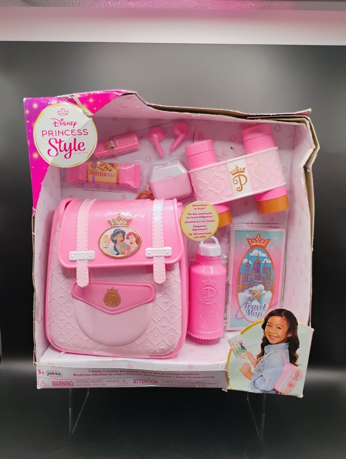 Disney Princess Style Trendy Traveler Backpack Pretend Play Set 3+