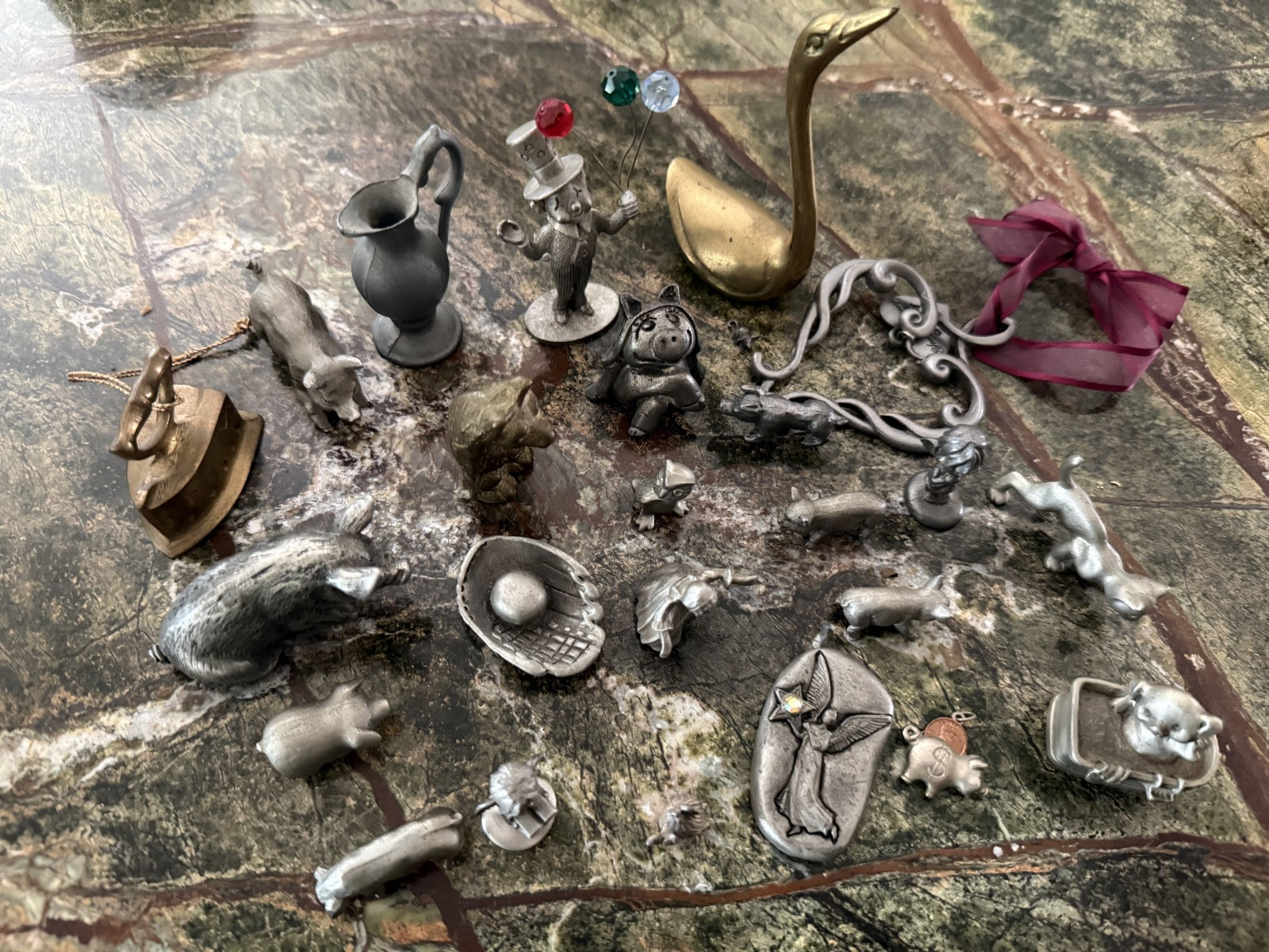 Unique Miniature Metal (Pewter & Brass) figurines 25 pieces