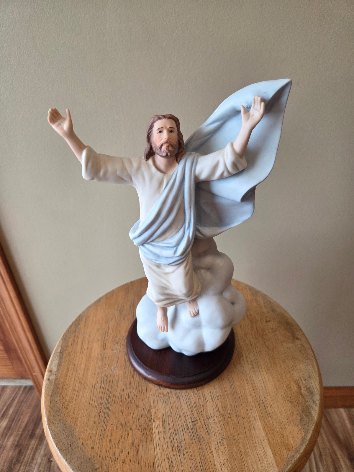 Vintage HOMCO Masterpiece Porcelain THE ASCENSION Jesus Statue New w/ Base & Box