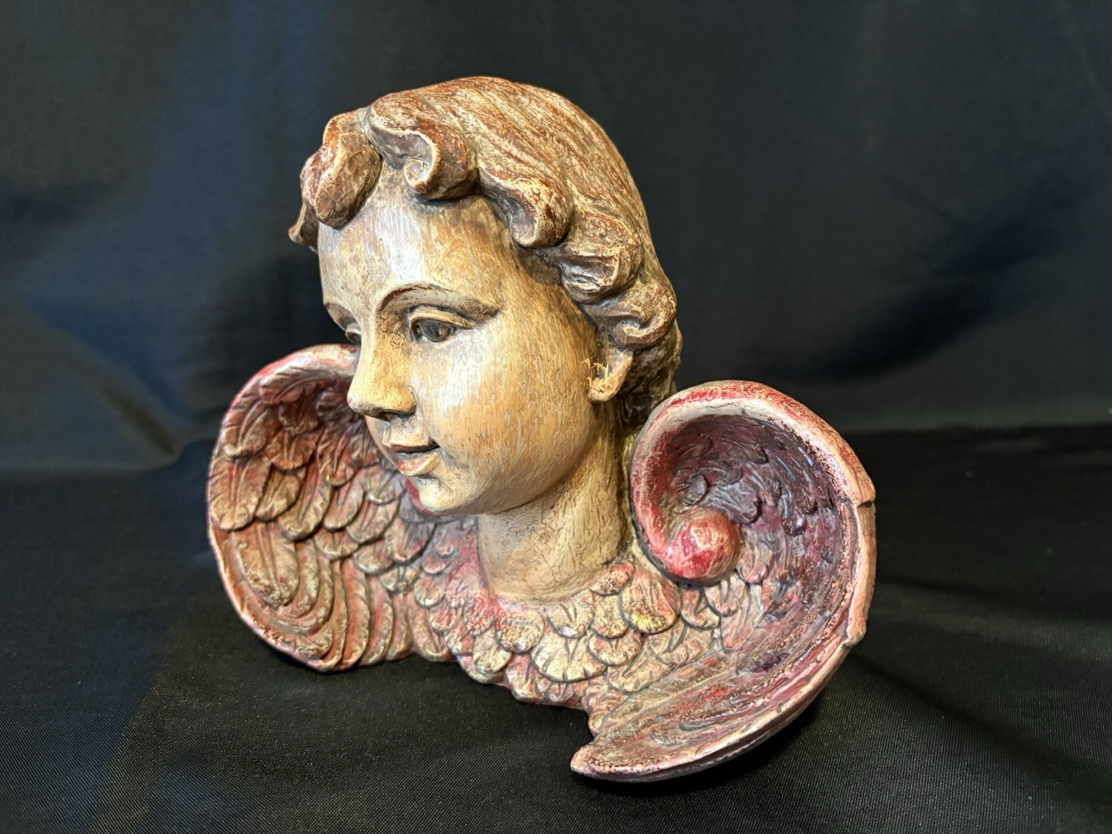 VTG Victorian Art Nouveau Cherub Angel Bust Display Sculpture Renaissance Heavy