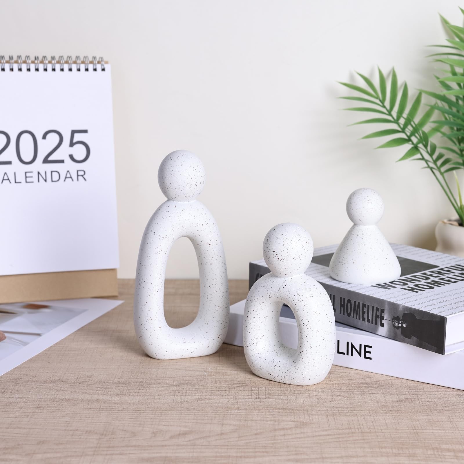 3-Piece Abstract Family of 3 Figurines | Home Decor Living Room, TV Stand Dec…