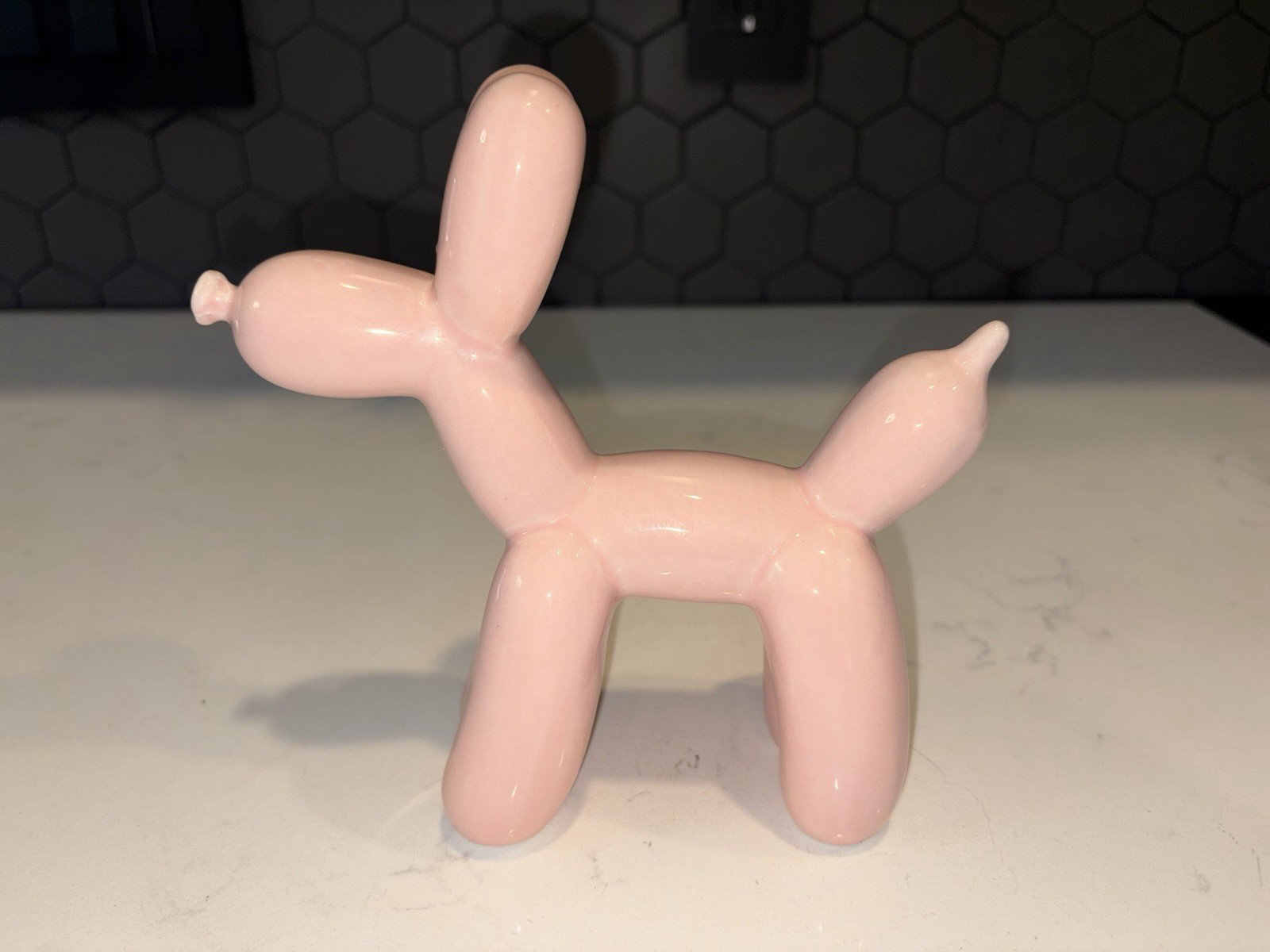 Light Pink Ceramic Balloon Dog 6” X 6”
