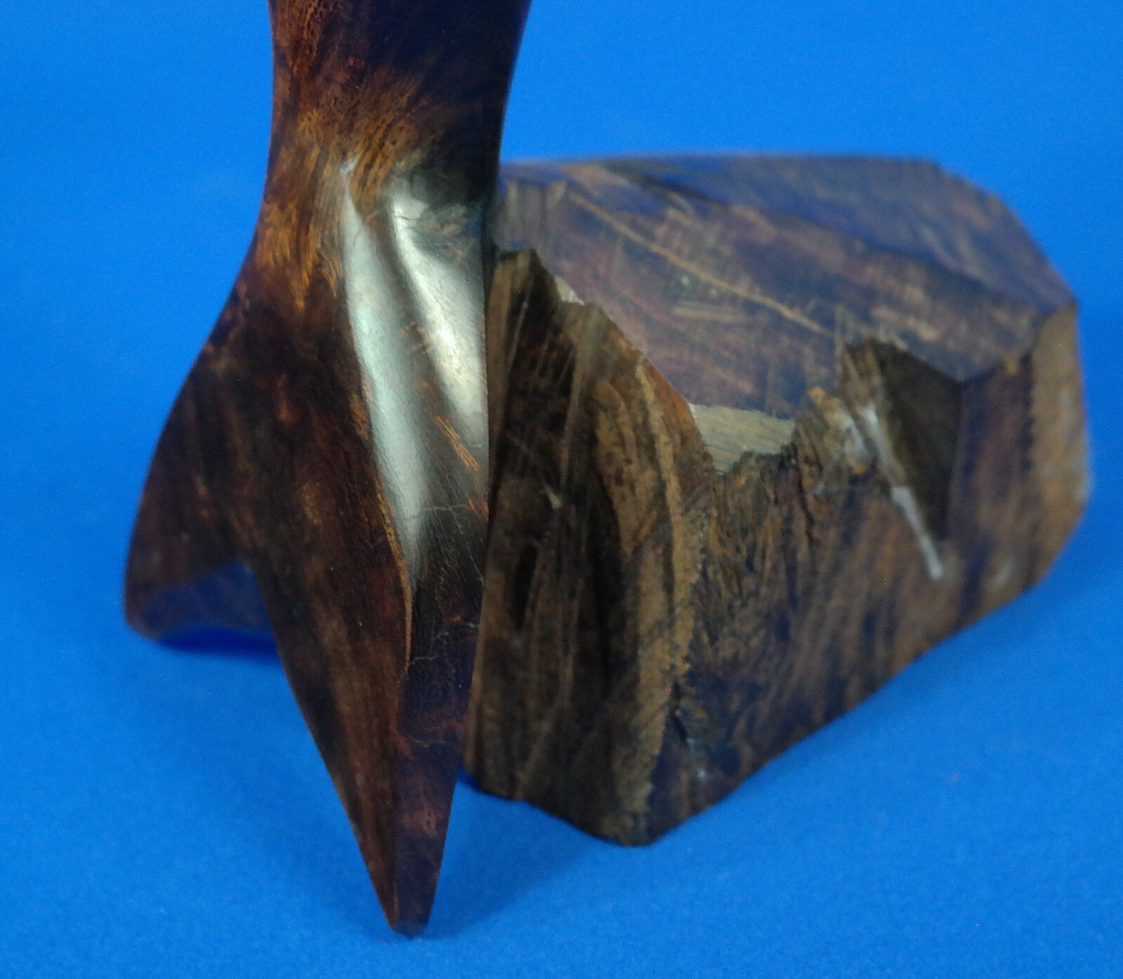 Vintage Hand-carved Solid Wood Dolphin Sculpture 11.5″ Tall