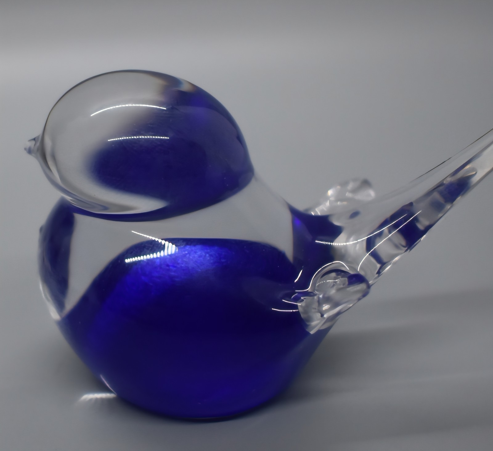 Beautiful Vintage Czech Republic Cobalt Blue Bird Figure Figurine Chick