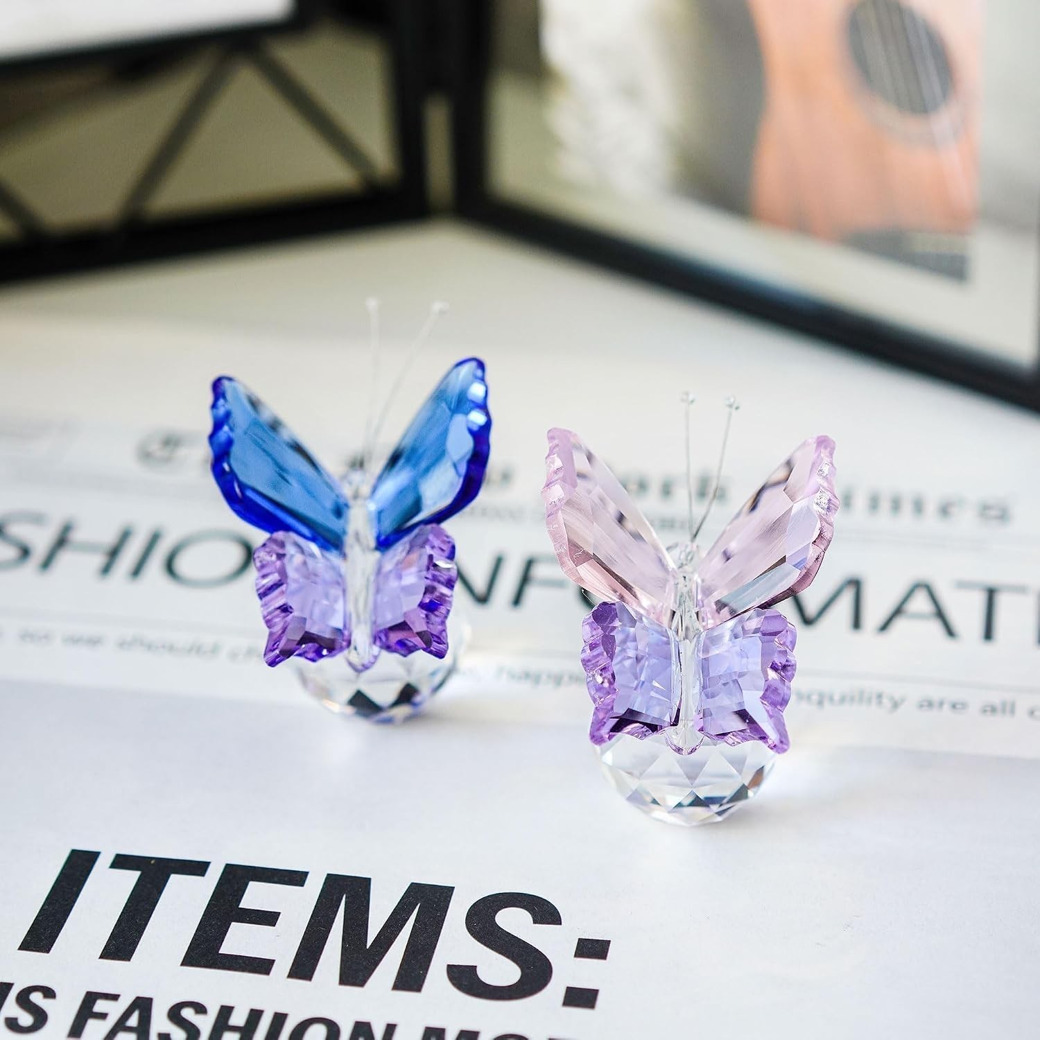 Set of 2 Enchanting Crystal Butterflies – Perfect Decoration for Any Occasion