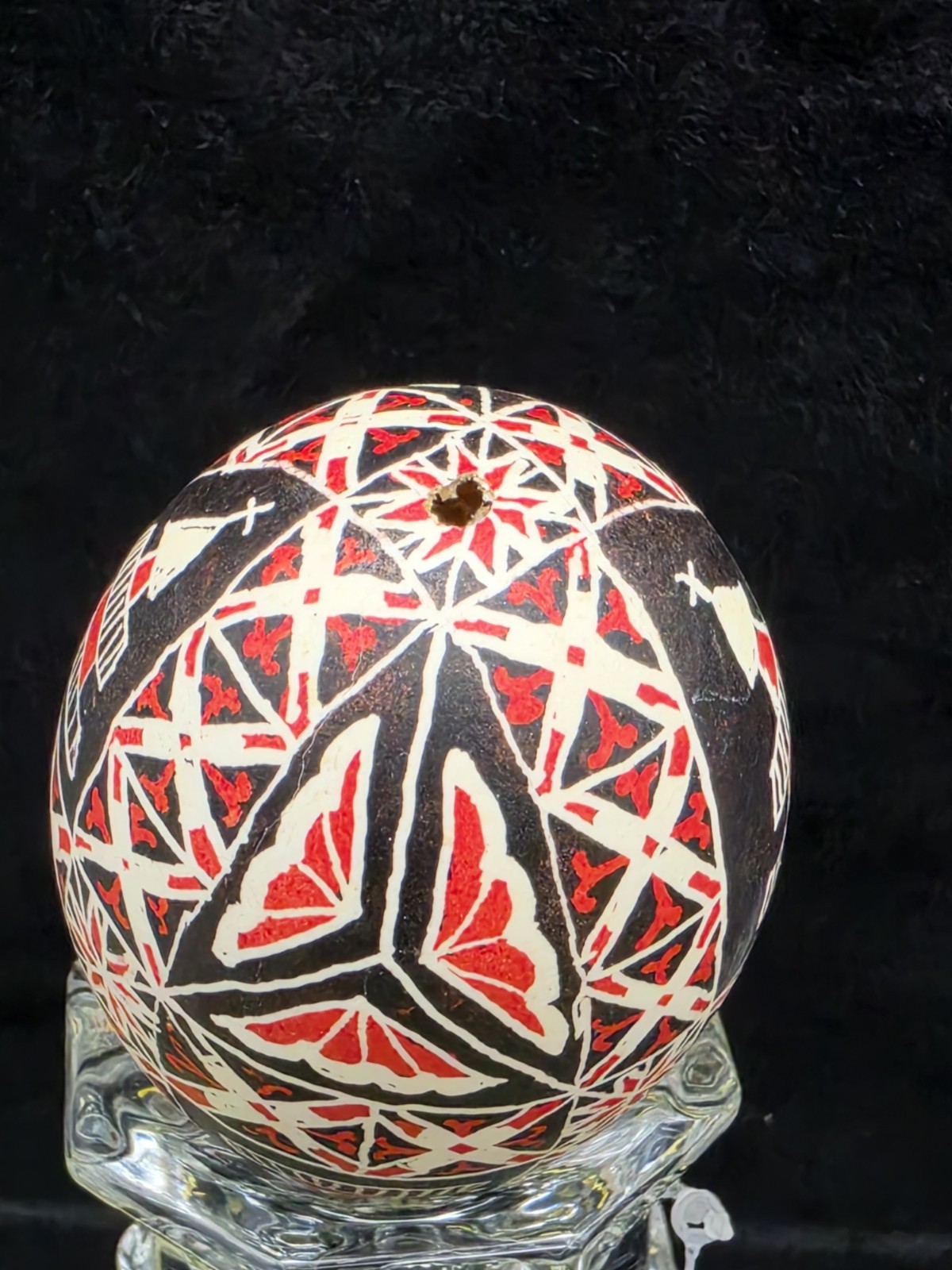 Vintage Handpainted Real Egg Shell Decorative Egg Ukrainian Pysanka.