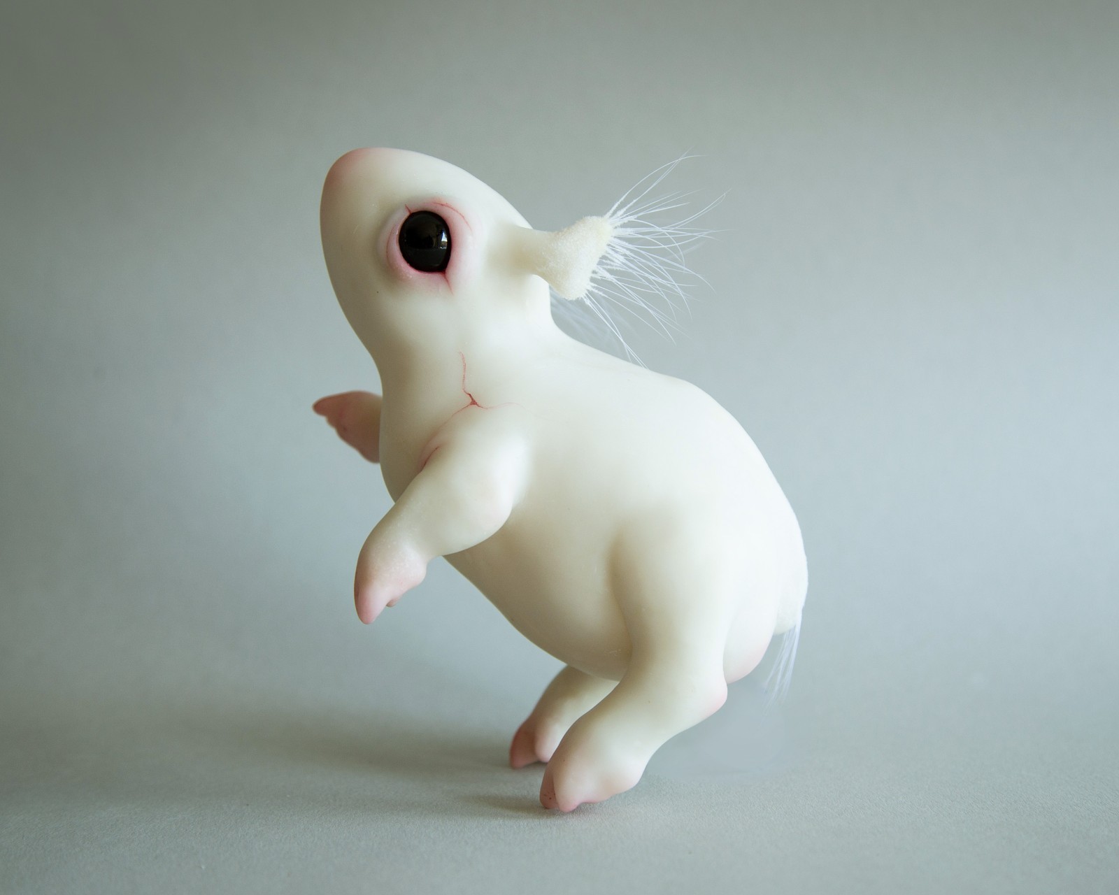 OOAK Fantasy Alien Koala Art Doll: Whimsical Polymer Clay Sculpture