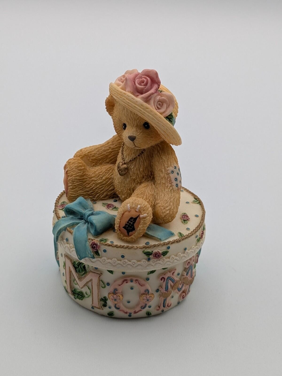 Cherished Teddies Mom Maker of Miracles (306614) 1997 Covered Box with Locket