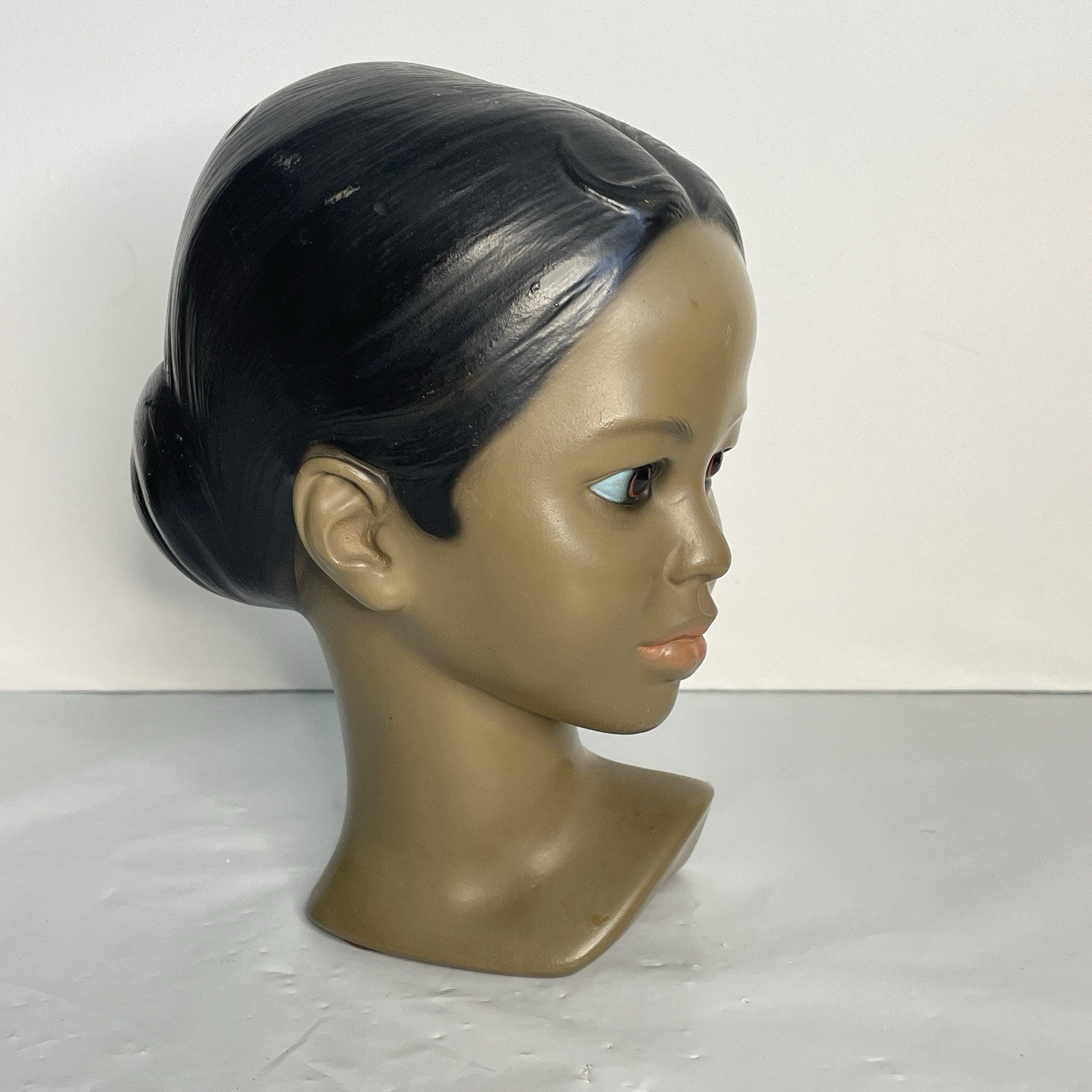 VTG Mid Century Chalkware Polynesian girl head bust statue figurine MCM Marwal?