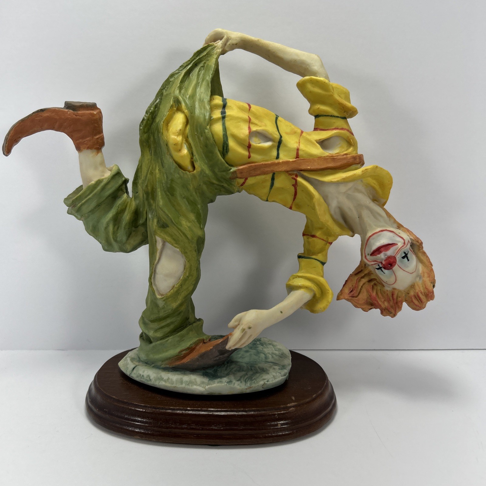 Vintate 10.5×9″ Falling Clown Alabastrite Statue [Made In Taiwan ROC]