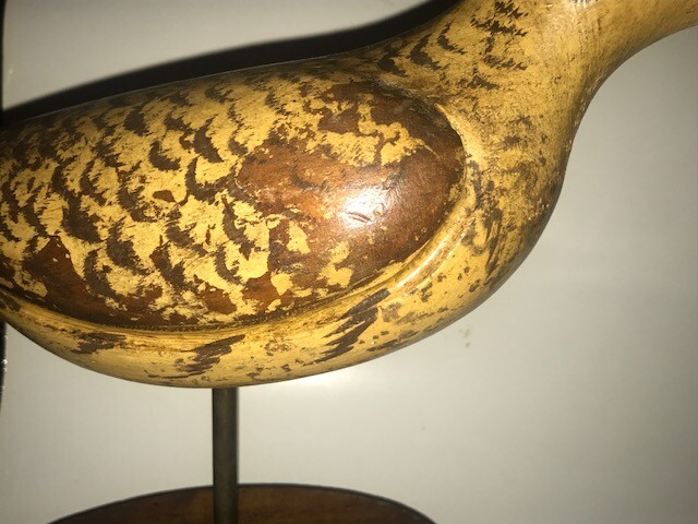 Vtg Carved Wooden Shorebird Sandpiper Bird Decoy Sculpture Hatch Ltd Placida FL