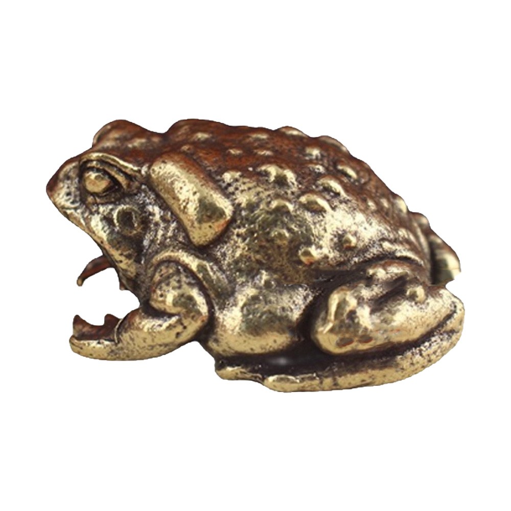 2x 40mm Antique Bronze Sculpture Solid Brass Toad Small Ornament Home Decor US